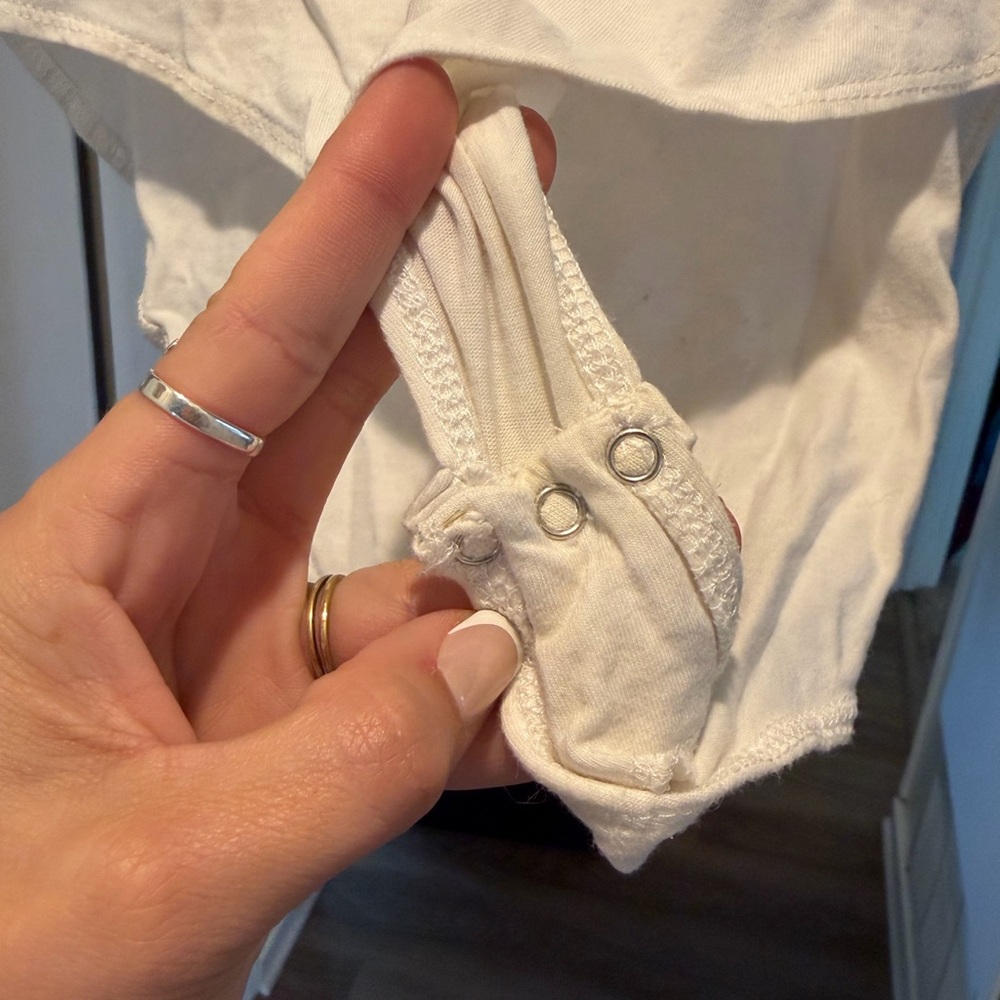 American Rag White Ruffle Bodysuit - Picture 2 of 4